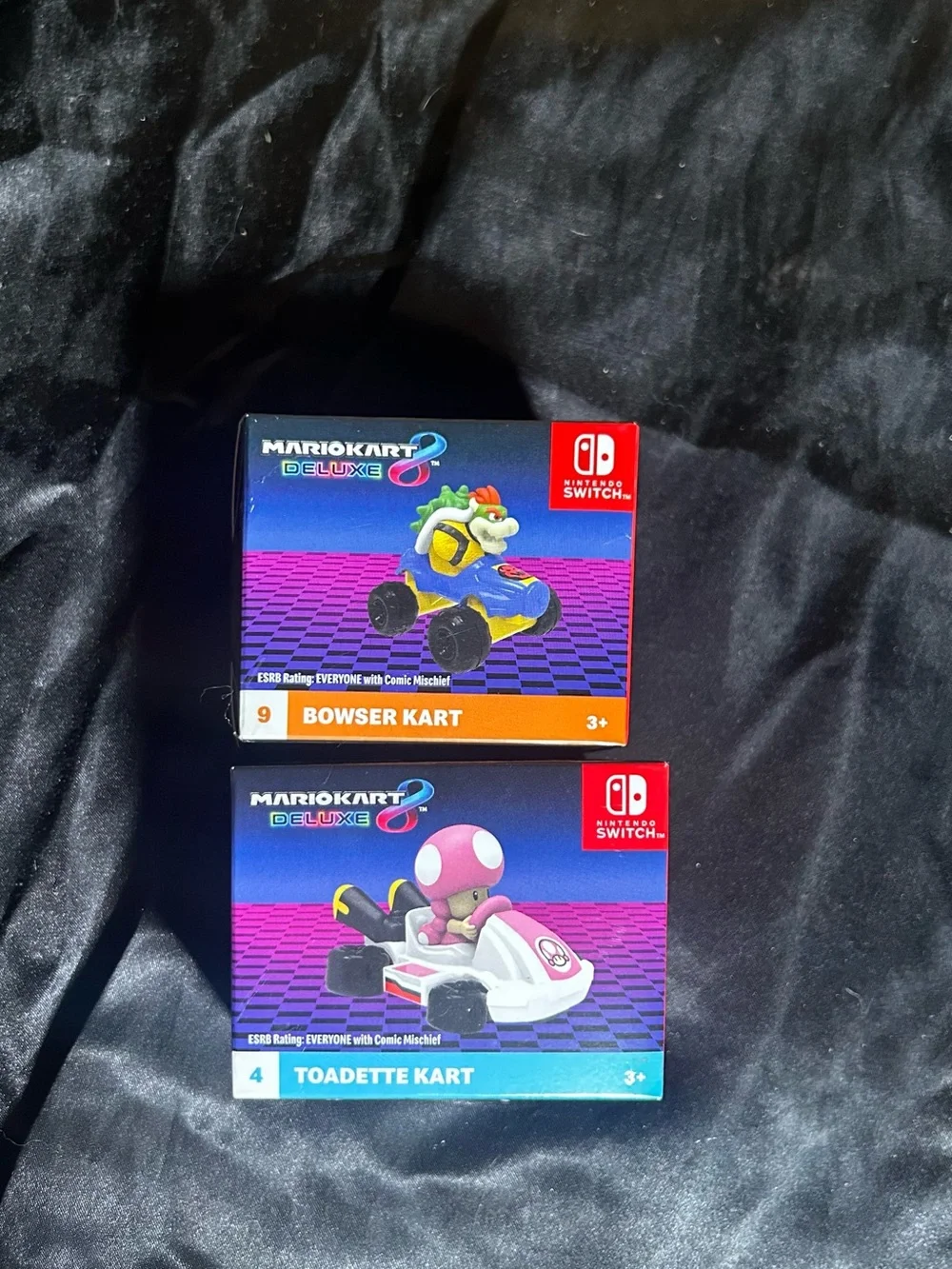 2024 McDonald's Mario Kart Happy Meal toys:Toadette & Bowser with Original Boxes